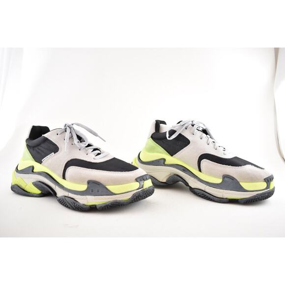 Balenciaga Triple S Mens V2 Black Grey Jaune Nylon Speed Trainer Sneaker 42 US 9 - Picture 3 of 9